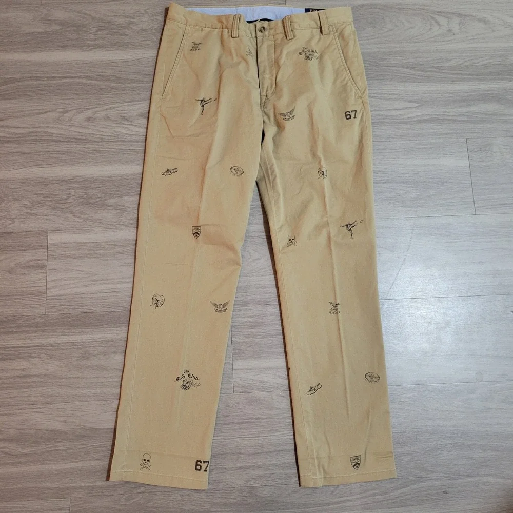 POLO RALPH LAUREN MENS 33X30 STRETCH STRAIGHT FIT PANTS VARSITY OG COLLECTION